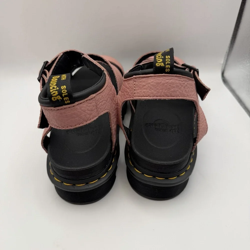 Dr. Martens Blaire Flatform‎ Peach Pink Leather Sandals Women's Sz US 11 New